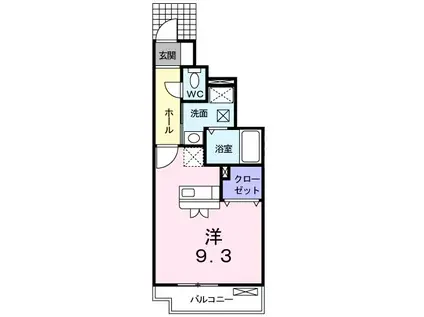 リバーサイド錦丘(ワンルーム/1階)の間取り写真