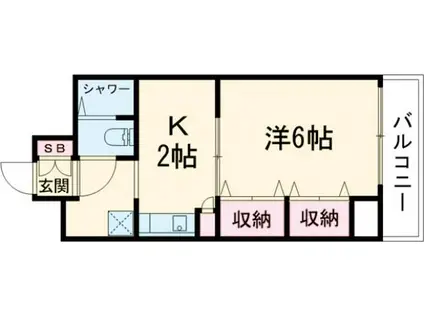 ブルームライフ兵庫(1K/9階)の間取り写真