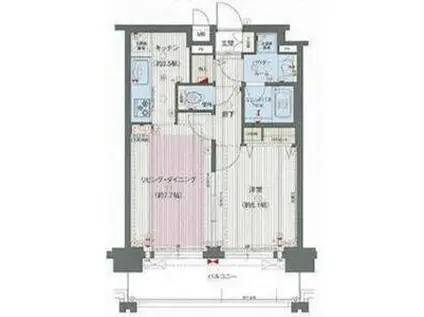 プレサンス名古屋STATIONアブソリュート(1LDK/14階)の間取り写真