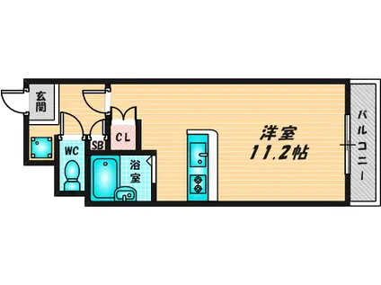 リュミエールイースト(ワンルーム/4階)の間取り写真
