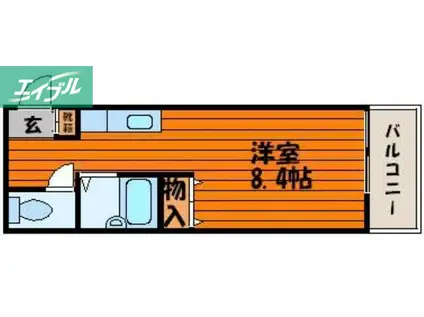 平和地所ビル(ワンルーム/3階)の間取り写真