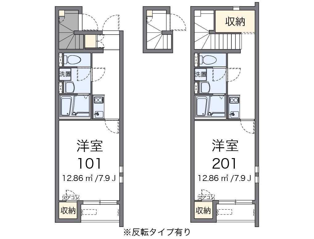 クレイノM(1K/2階)の間取り写真