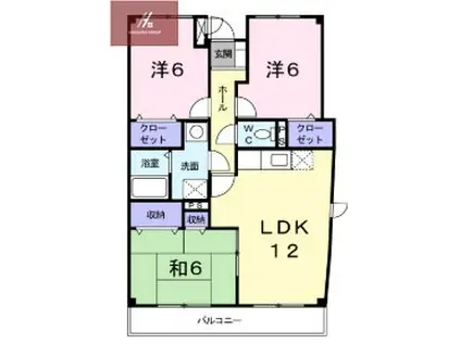 ジャン・ピュールI番館(3LDK/4階)の間取り写真