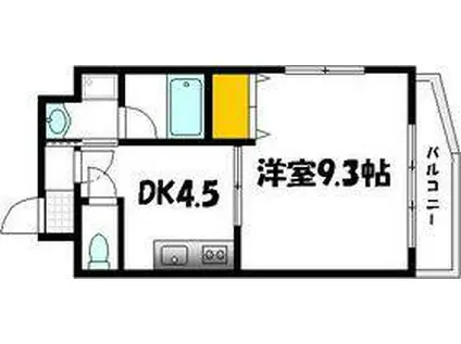 グランカーサ三篠(1DK/7階)の間取り写真