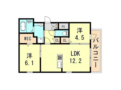 NTRエステート中山手通(2LDK/2階)の間取り写真