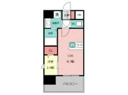 モダンパラッツォ美野島ニューロ(1LDK/13階)の間取り写真