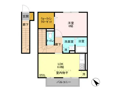 プレジール(1LDK/2階)の間取り写真