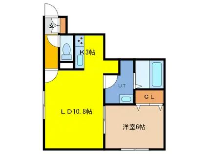 CASA DEL SOL(1LDK/1階)の間取り写真