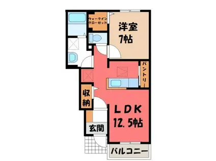 サウスヴァレーIII(1LDK/1階)の間取り写真