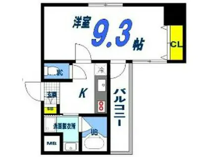 FK BLD(1K/6階)の間取り写真
