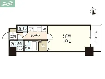 THE MODERN岡山駅前(1K/3階)の間取り写真