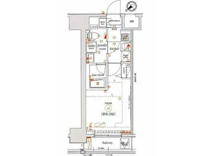 エル・グランジュテ川崎(1K/10階)の間取り写真