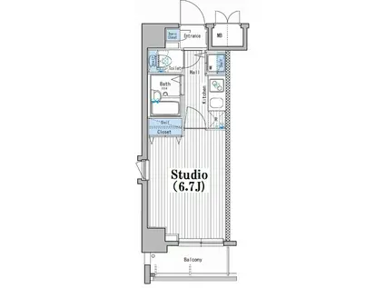 ガーラ・シティ深川扇橋(1K/8階)の間取り写真