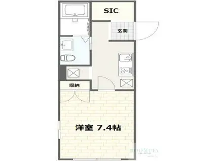 QUI E ORA(1K/2階)の間取り写真