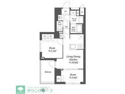 ブランシエスタ荻窪(2LDK/3階)の間取り写真