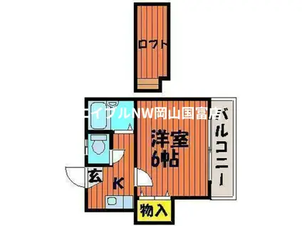 HIM竹田(1K/2階)の間取り写真