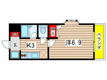 ヴァンベール桜山(1K/3階)の間取り写真