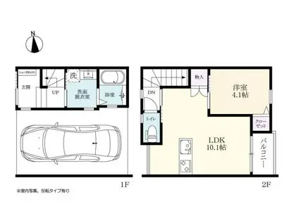 ロワイヤルガレージ松尾(1LDK/1階)の間取り写真