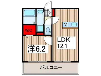 ノーブルヴィラ西大宮(1LDK/2階)の間取り写真