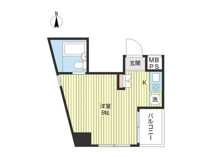 キーウエスト湘南(ワンルーム/5階)の間取り写真