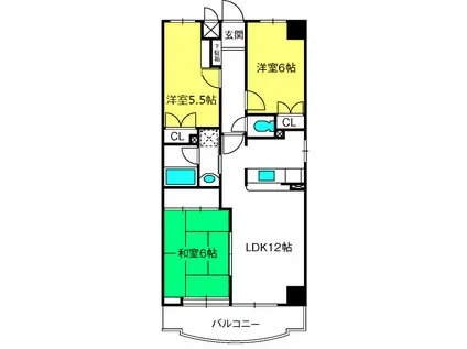 ヒルズ六本木弐番館(3LDK/3階)の間取り写真
