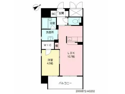 シャーメゾングランドソレイユ門司(1LDK/2階)の間取り写真