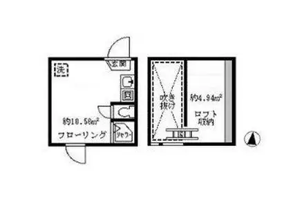 ソフィアテンポ(ワンルーム/1階)の間取り写真