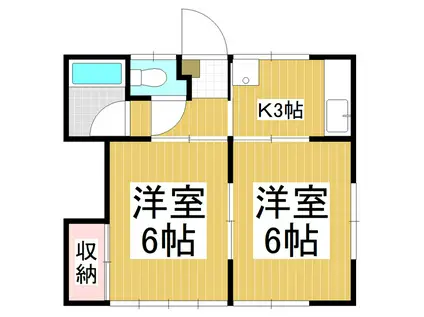 サニーハイツ文園(2K/1階)の間取り写真