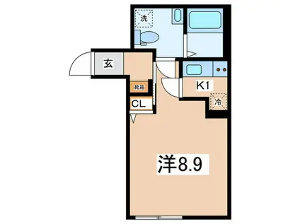 ベイルーム相模原矢部(1K/2階)の間取り写真
