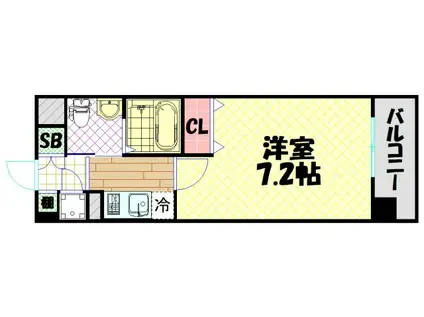 エスリード弁天町パークプレイス(1K/7階)の間取り写真