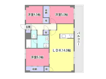 JUN青葉町コート(3LDK/1階)の間取り写真