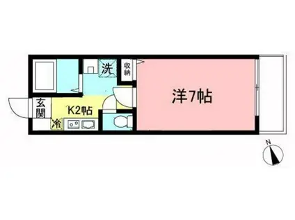 クレシア向ヶ丘(1K/1階)の間取り写真