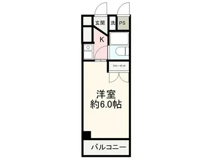 マリオン志度(1K/8階)の間取り写真