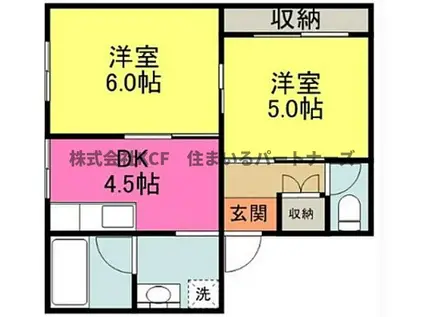 グレースタカツキ(2DK/5階)の間取り写真