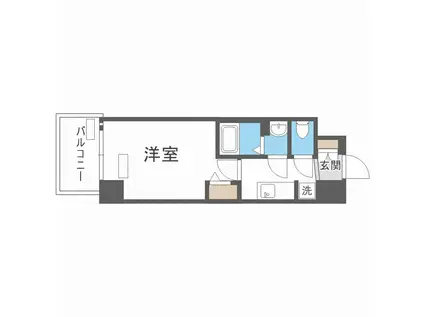 プレサンスOSAKADOMECITYクロスティ(1K/9階)の間取り写真