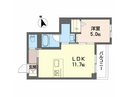 シャーメゾン コア八日町(1LDK/3階)の間取り写真