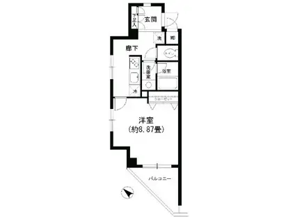 レジアス新横浜(1K/3階)の間取り写真