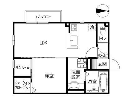 TIRICH MIR(1LDK/2階)の間取り写真