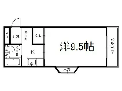 コート黄檗(1K/2階)の間取り写真