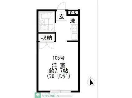 アネックス鷹番(ワンルーム/1階)の間取り写真