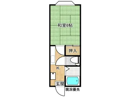 メゾンラフォーレ(1K/1階)の間取り写真