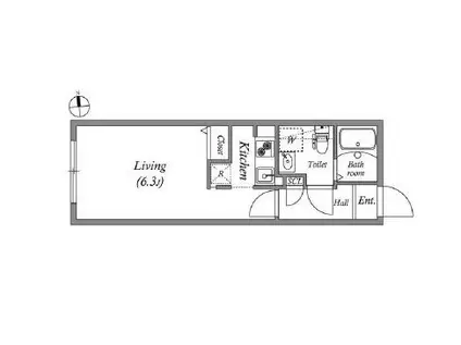 BRANCHE鷺ノ宮II(ワンルーム/4階)の間取り写真