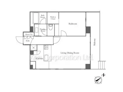 常磐松ホームズ(1LDK/1階)の間取り写真