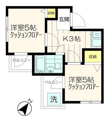 アステールI(1SK/4階)の間取り写真