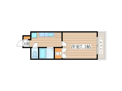 ソレイユハイツ泉中央(1K/4階)の間取り写真