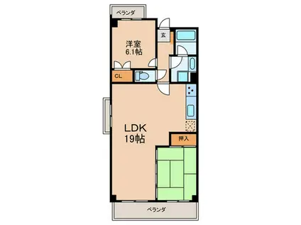 ライオンズマンション鳥飼第2(2LDK/4階)の間取り写真