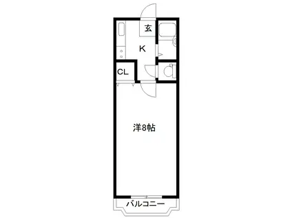 オーファス健軍(1K/3階)の間取り写真