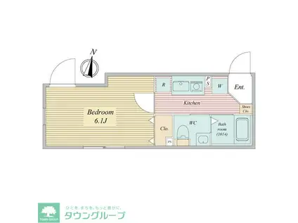 LIVEFLAT恵比寿 (1K/2階)の間取り写真