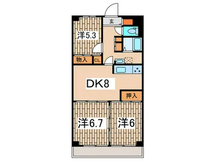 相模大野ハイライズ(3DK/5階)の間取り写真