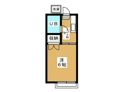 ユニゾン富士見(1K/1階)の間取り写真